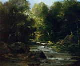 River Landscape by Gustave Courbet
